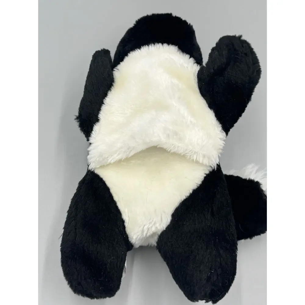 Skunk Plush Full Body Hand Puppet Stuffed Animal Black White 12 Inch